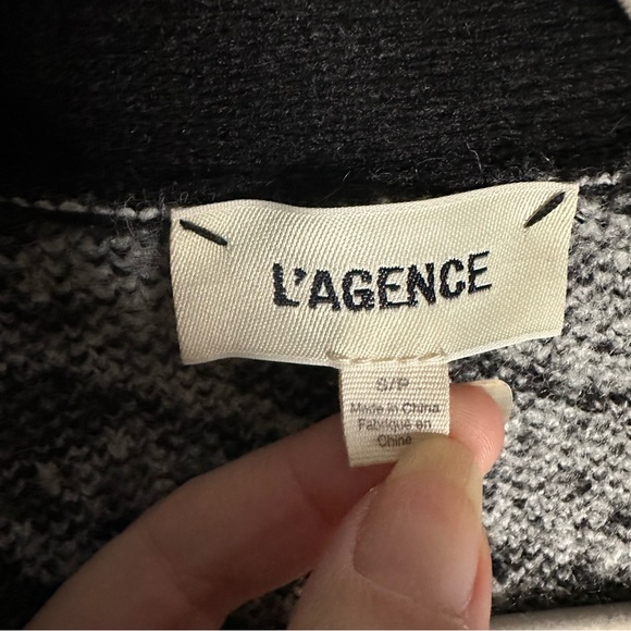 L'AGENCE Maddy Double Breasted Houndstooth Cardigan SZ S - Picture 7 of 9